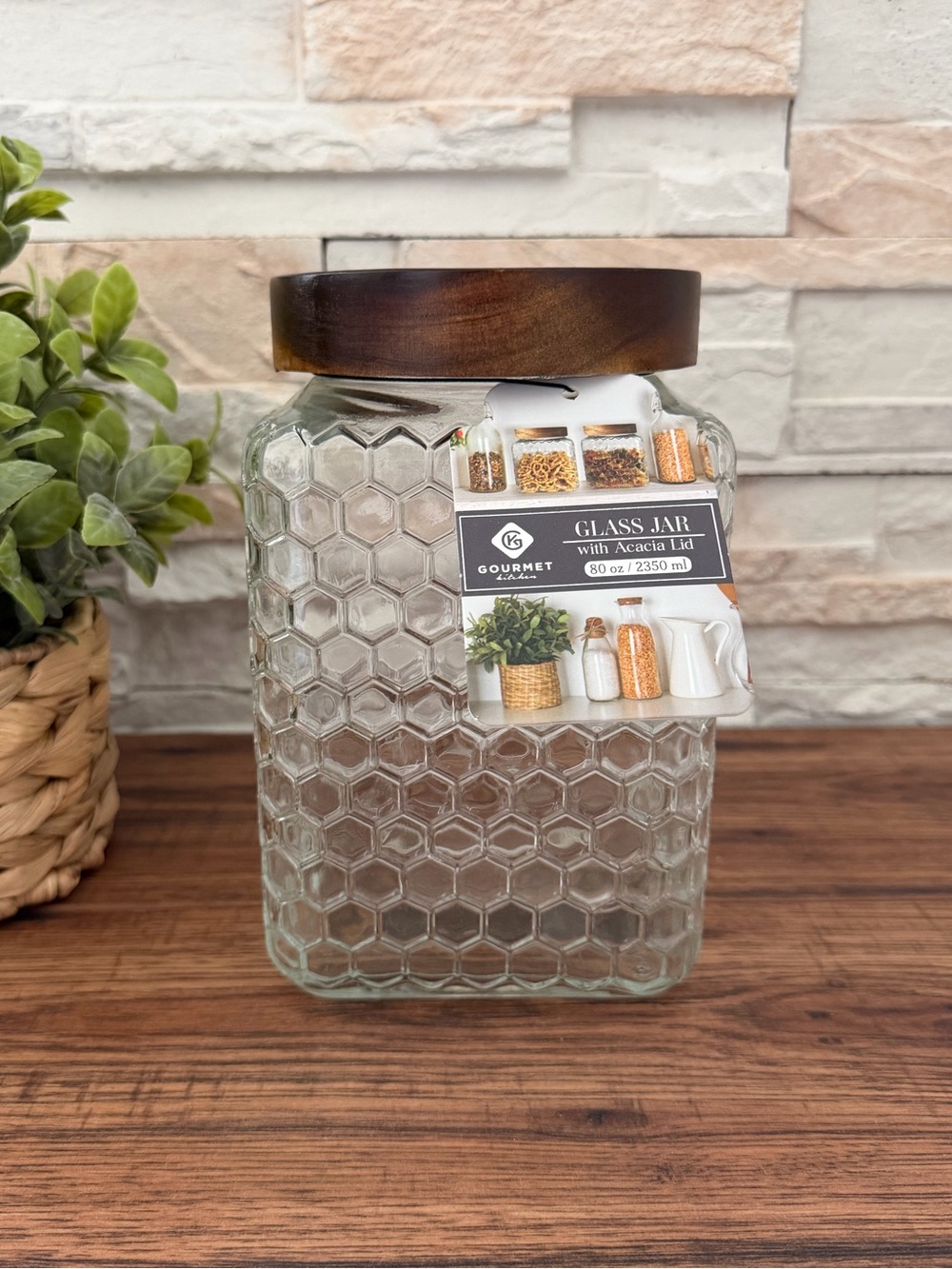 🆕 Glass Honeycomb 80oz Storage Jar / Canister! - Picture 5 of 5